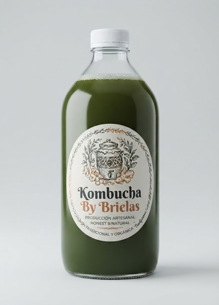 Botella de Kombucha by Brielas sabor verde