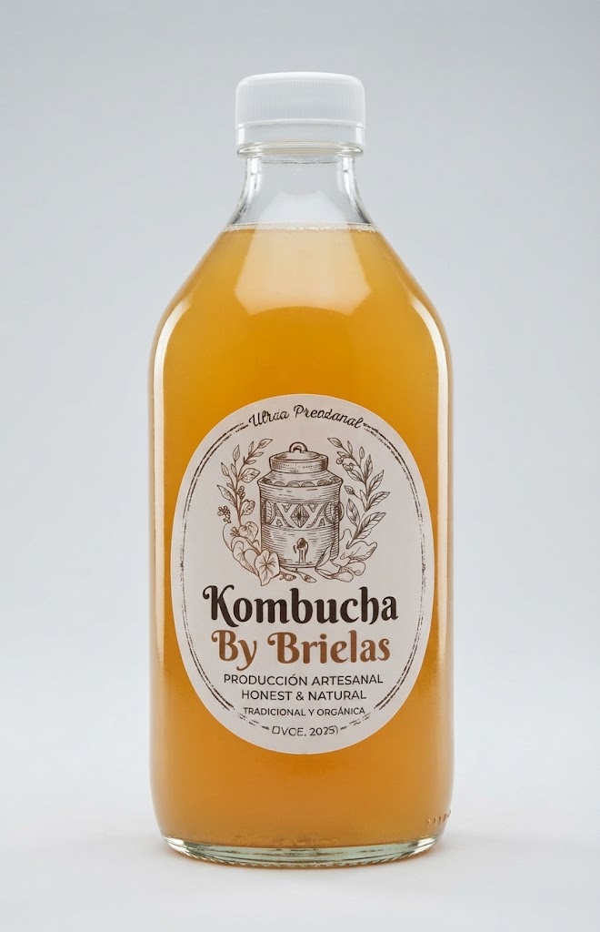 Botella de Kombucha by Brielas color dorado